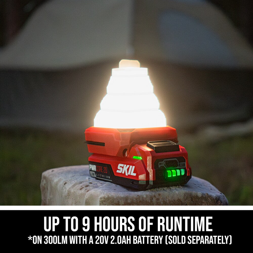 SKIL 12V/20V Collapsible Lantern 300-Lumen 1 -Adjustable Mode LED Rechargeable Flashlight