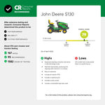 John Deere S130 42-in 22 -HP V-twin Gas Lawn tractor