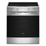 Whirlpool 30-in Glass Top 4 burners 5.3-cu ft Slide-In Electric Range ( Stainless Steel )
