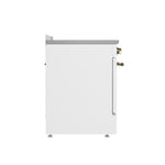 FORNO Paolo 30-in Glass Top 5 burners 4.38-cu ft Convection Oven Freestanding Electric Range ( White )