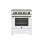 FORNO Paolo 30-in Glass Top 5 burners 4.38-cu ft Convection Oven Freestanding Electric Range ( White )