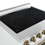 FORNO Paolo 30-in Glass Top 5 burners 4.38-cu ft Convection Oven Freestanding Electric Range ( White )