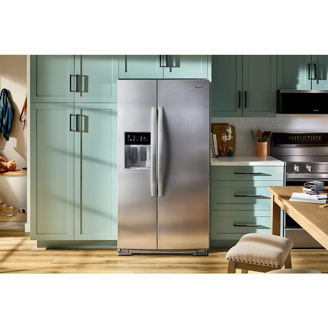 Whirlpool 28.7-cu ft Side-by-Side Refrigerator with Ice Maker Water and Ice Dispenser (Fingerprint Resistant Stainless Finish), WRSF5536RZ/00, Retail: $2,099.00, FINAL PRICE: $999.99 + TAX