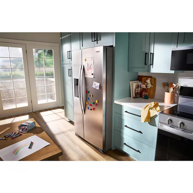 Whirlpool 28.7-cu ft Side-by-Side Refrigerator with Ice Maker Water and Ice Dispenser (Fingerprint Resistant Stainless Finish), WRSF5536RZ/00, Retail: $2,099.00, FINAL PRICE: $999.99 + TAX