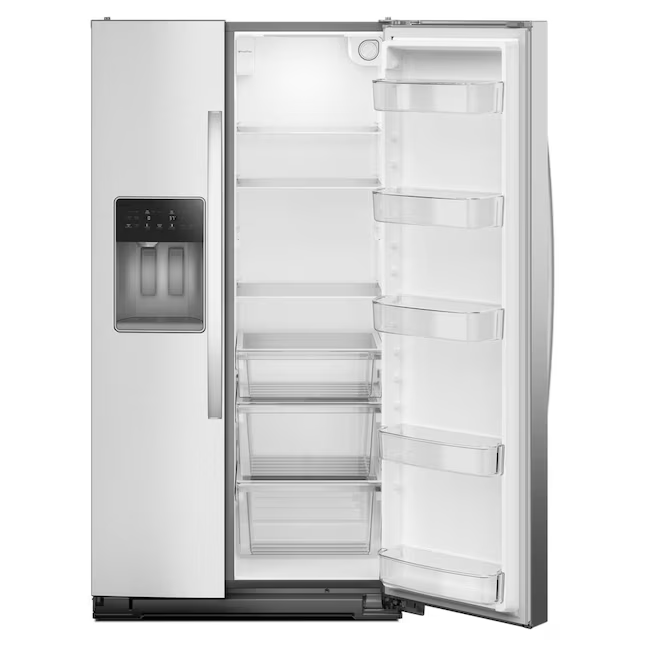 Whirlpool 20.85-cu ft Counter-Depth 36-in Side-by-Side Refrigerator with Ice Maker + Water and Ice Dispenser (Fingerprint Resistant Stainless Finish), WRSC5536RZ/00 *JR2511, Retail: $2,099.00, FINAL PRICE: $999.99 + TAX