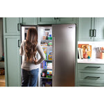 Whirlpool 20.85-cu ft Counter-Depth 36-in Wide Side-by-Side Refrigerator with Ice Maker ,Water and Ice Dispenser ( Fingerprint Resistant Stainless Finish )