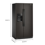 Whirlpool 20.85-cu ft Counter-Depth 36-in Wide Side-by-Side Refrigerator with Ice Maker ,Water and Ice Dispenser ( Black Stainless Finish