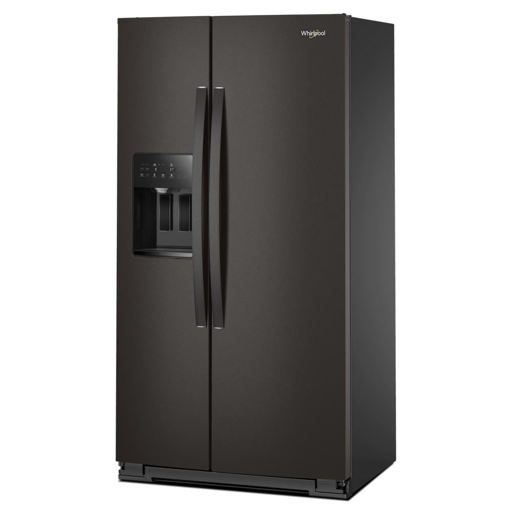 Whirlpool 20.85-cu ft Counter-Depth 36-in Wide Side-by-Side Refrigerator with Ice Maker ,Water and Ice Dispenser (Black Stainless Finish)