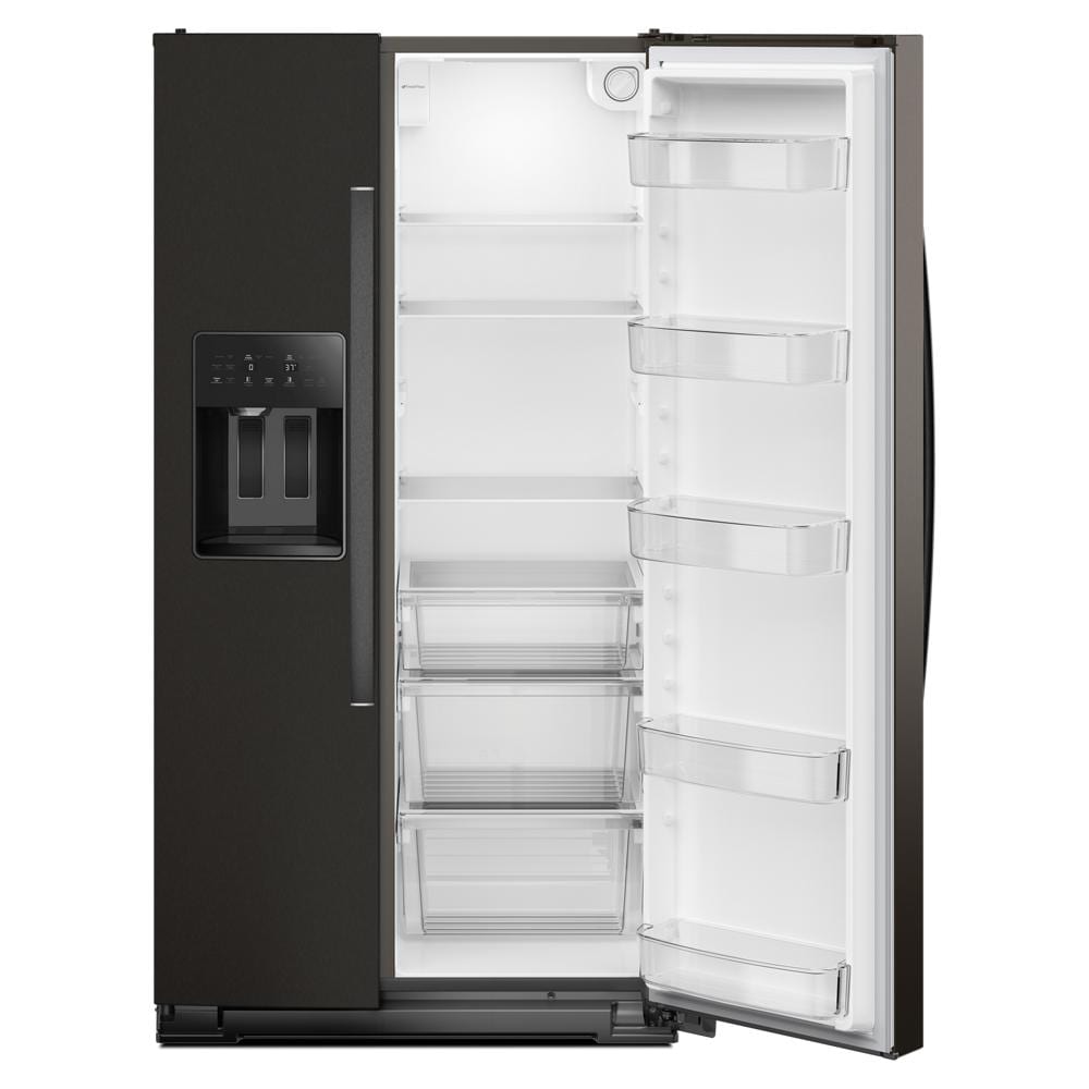 Whirlpool 20.85-cu ft Counter-Depth 36-in Wide Side-by-Side Refrigerator with Ice Maker ,Water and Ice Dispenser (Black Stainless Finish)