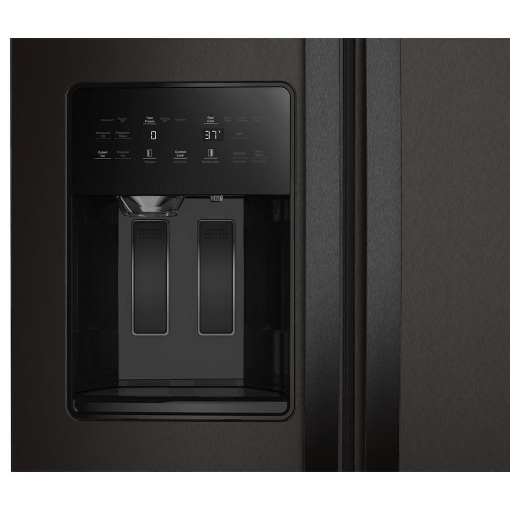 Whirlpool 20.85-cu ft Counter-Depth 36-in Wide Side-by-Side Refrigerator with Ice Maker ,Water and Ice Dispenser (Black Stainless Finish)