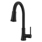 Pfister Classic Matte Black Single Handle Deck-mount Kitchen Faucet with Sprayer (Includes Deck Plate), F-529-7PFB, MSRP: $149.00, FINAL PRICE: $79.99 + TAX