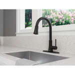 Pfister Classic Matte Black Single Handle Deck-mount Kitchen Faucet with Sprayer (Includes Deck Plate), F-529-7PFB, MSRP: $149.00, FINAL PRICE: $79.99 + TAX