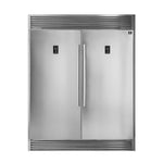 FORNO Rizzuto 27.6-cu ft Counter-Depth 60-in Wide Side-by-Side Refrigerator (Stainless Steel)