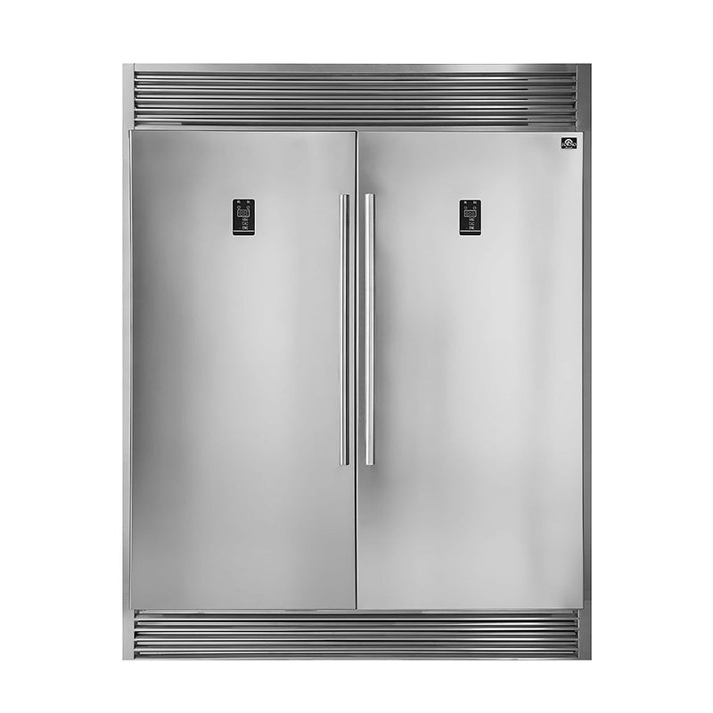 FORNO Rizzuto 27.6-cu ft Counter-Depth 60-in Wide Side-by-Side Refrigerator (Stainless Steel)