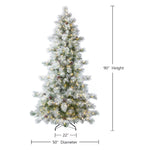 Holiday Living 7.5-ft Flocked Snowy Berkshire Pre-lit Artificial Christmas Tree with White LED Lights