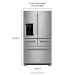 KitchenAid Standard-Depth 25.8-cu ft 5 -Door 36-in Wide French Door Refrigerator with Ice Maker with Water and Ice Dispenser ( Stainless steel )