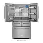 KitchenAid Standard-Depth 25.8-cu ft 5 -Door 36-in Wide French Door Refrigerator with Ice Maker with Water and Ice Dispenser ( Stainless steel )