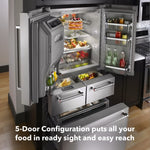KitchenAid Standard-Depth 25.8-cu ft 5 -Door 36-in Wide French Door Refrigerator with Ice Maker with Water and Ice Dispenser ( Stainless steel )