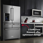 KitchenAid Standard-Depth 25.8-cu ft 5 -Door 36-in Wide French Door Refrigerator with Ice Maker with Water and Ice Dispenser ( Stainless steel )