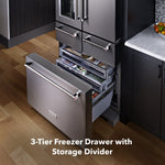 KitchenAid Standard-Depth 25.8-cu ft 5 -Door 36-in Wide French Door Refrigerator with Ice Maker with Water and Ice Dispenser ( Stainless steel )