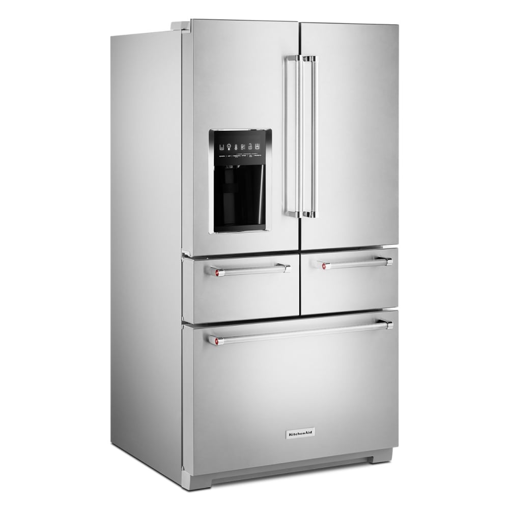 KitchenAid Standard-Depth 25.8-cu ft 5 -Door 36-in Wide French Door Refrigerator with Ice Maker with Water and Ice Dispenser ( Stainless steel )
