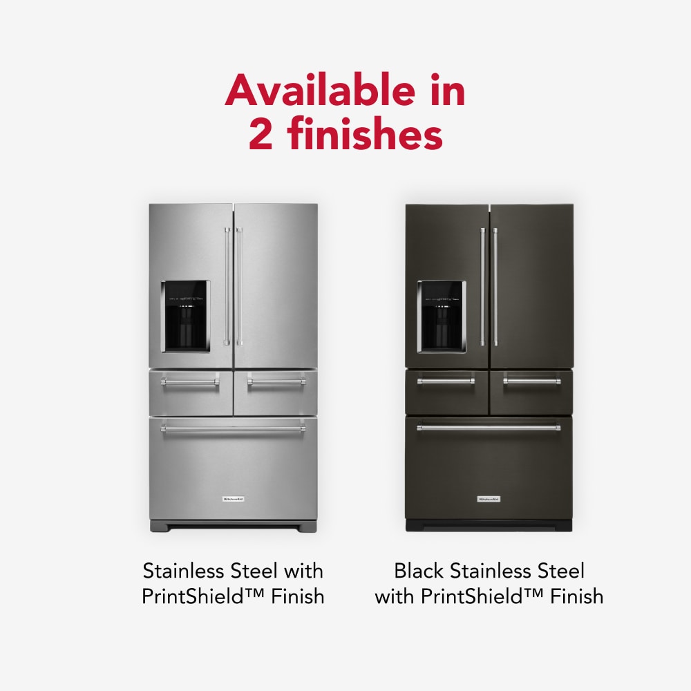 KitchenAid Standard-Depth 25.8-cu ft 5 -Door 36-in Wide French Door Refrigerator with Ice Maker with Water and Ice Dispenser ( Stainless steel )