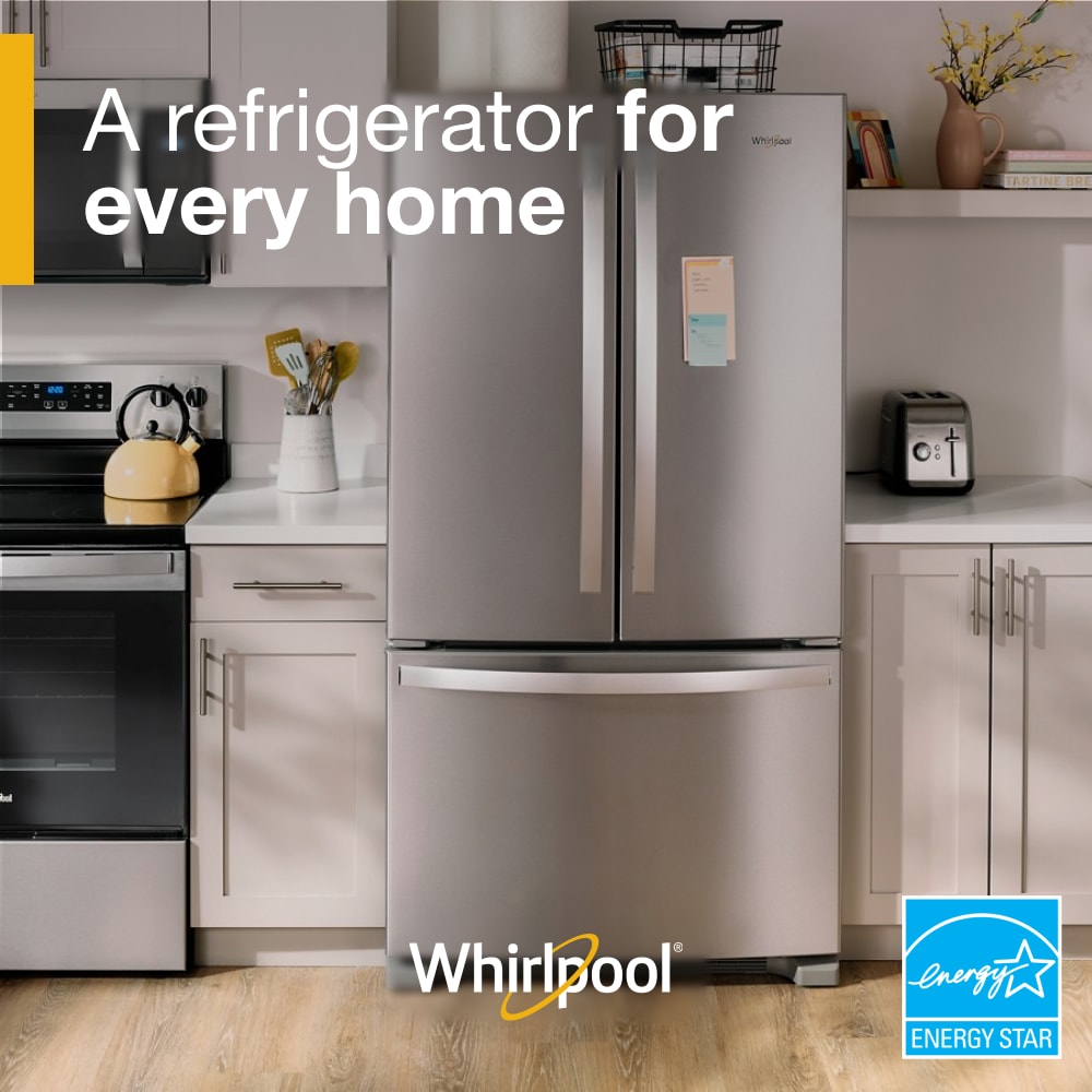 Whirlpool Counter-Depth 20-cu ft 3 -Door 36-in Wide French Door Refrigerator with Ice Maker with Water and Ice Dispenser ( Stainless Steel ) ENERGY STAR Certified, WRFC2036RZ-6640, FINAL PRICE: $999.99