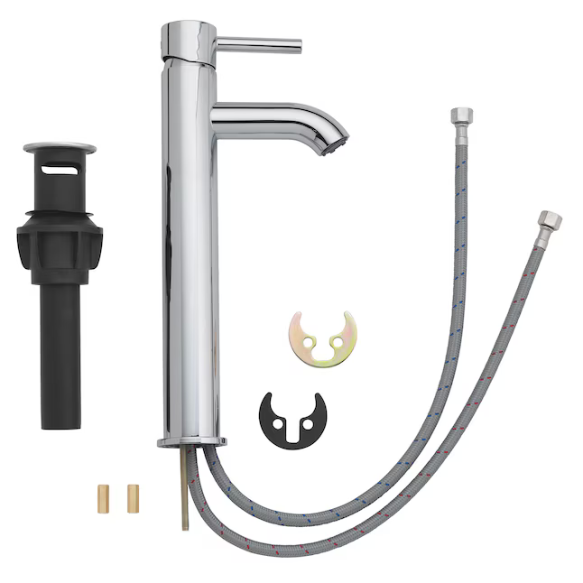 Alpine Reserve Harlow Polished Chrome Vessel 1-handle WaterSense Low-Arc Residential Handle Bathroom Sink Faucet with Drain, 70-BVF11-AR-AB  #5127909 *JR2509, Retail: $124.00, FINAL PRICE: $64.99 + TAX