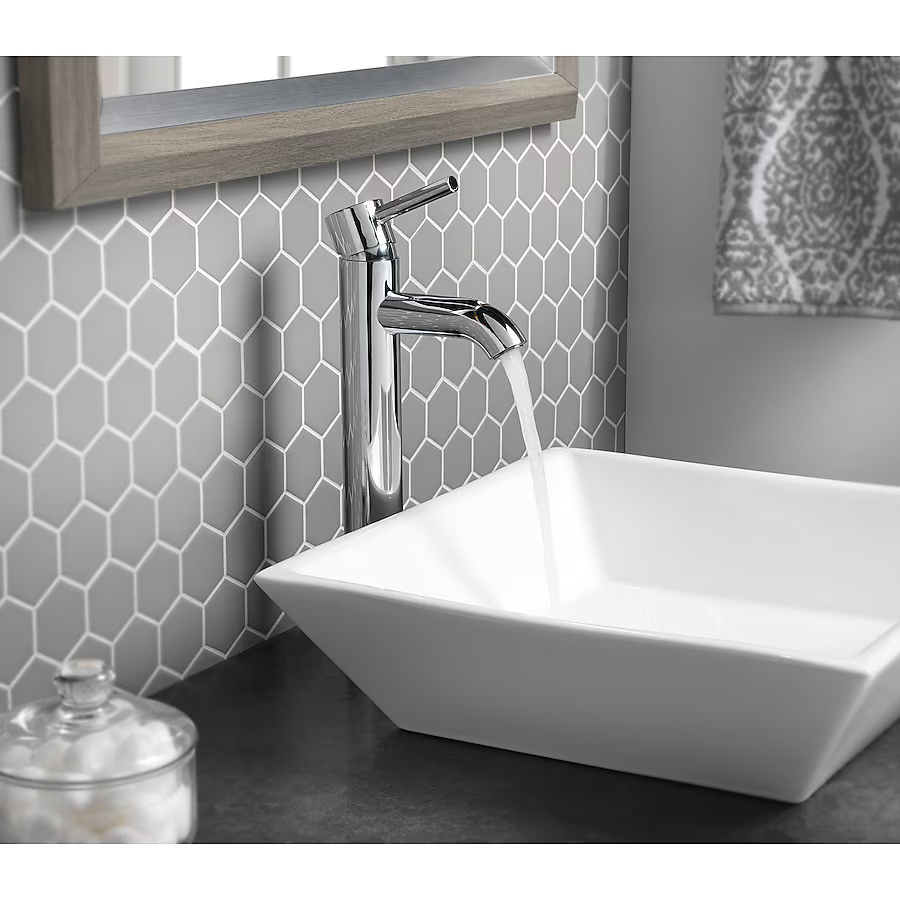 Alpine Reserve Harlow Polished Chrome Vessel 1-handle WaterSense Low-Arc Residential Handle Bathroom Sink Faucet with Drain, 70-BVF11-AR-AB  #5127909 *JR2509, Retail: $124.00, FINAL PRICE: $64.99 + TAX