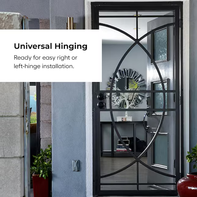 RELIABILT Magnum 36-in x 81-in White Steel Surface Mount Universal/Reversible Security Door with Black Screen and Double Bore, 91824032-RB  #5279692 *JR2509, Retail: $179.00, FINAL PRICE: $99.99 + TAX