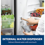 GE Standard-Depth 27-cu ft  3-Door 36-in French Door Refrigerator with Ice Maker with Water Dispenser (Fingerprint-resistant Stainless Steel), GNE27JYMFS *JR2512, Retail: $2,599.00, FINAL PRICE: $1,199.99 + TAX