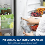 GE Standard-Depth 24.8-cu ft 3 -Door 33-in Wide French Door Refrigerator with Ice Maker with Water Dispenser ( Fingerprint-resistant Stainless Steel ) ENERGY STAR Certified