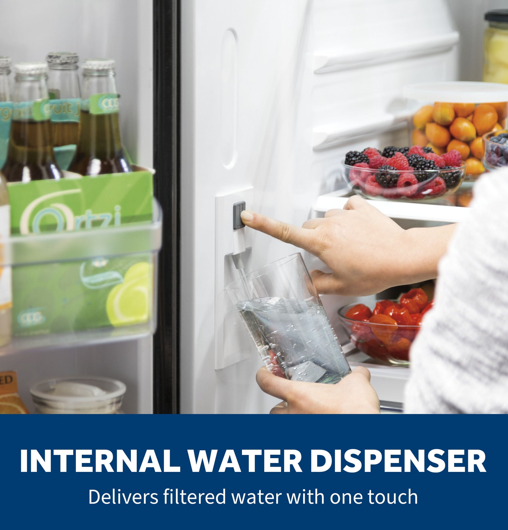 GE Standard-Depth 24.8-cu ft 3 -Door 33-in Wide French Door Refrigerator with Ice Maker with Water Dispenser ( Fingerprint-resistant Stainless Steel ) ENERGY STAR Certified