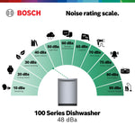 Bosch 100 Series 24-in Front Control Built-in Dishwasher ( Stainless Steel ) , PrecisionWash and PureDry , 48-Decibel