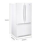 Whirlpool Counter-Depth 20-cu ft 3 -Door 36-in Wide French Door Refrigerator with Ice Maker with Water and Ice Dispenser ( White ) ENERGY STAR Certified