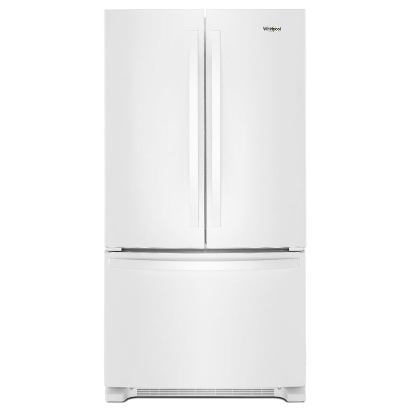 Whirlpool Counter-Depth 20-cu ft 3 -Door 36-in Wide French Door Refrigerator with Ice Maker with Water and Ice Dispenser ( White ) ENERGY STAR Certified