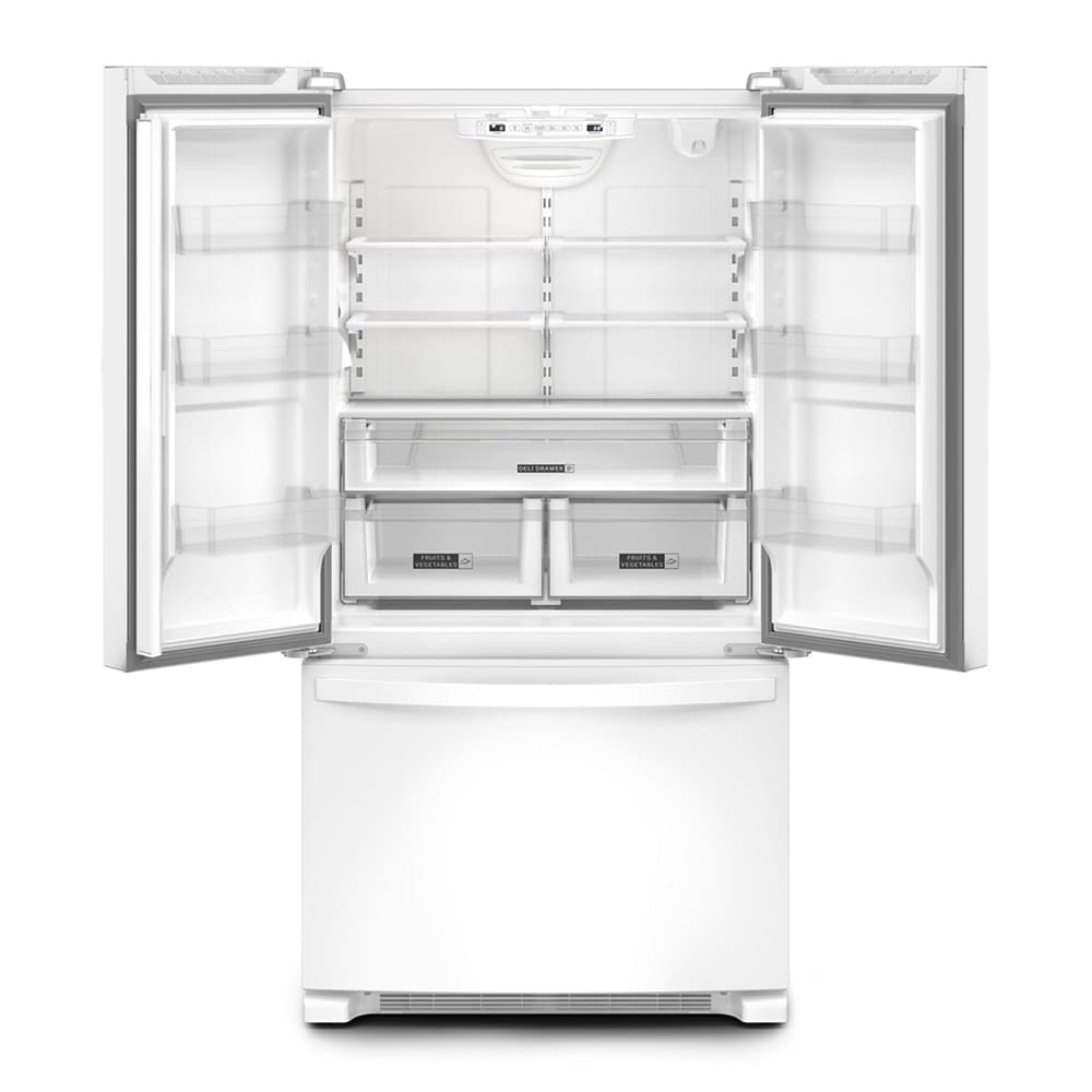 Whirlpool Counter-Depth 20-cu ft 3 -Door 36-in Wide French Door Refrigerator with Ice Maker with Water and Ice Dispenser ( White ) ENERGY STAR Certified
