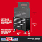 CRAFTSMAN 2000 Series 41.28-in W x 38.05-in H 10 -Drawer Steel Rolling Tool Cabinet ( Black ) [FBM-302]