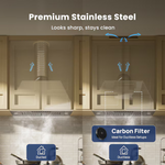 VIKIO 36-in Convertible 780-CFM Recirculating Stainless Steel Insert Under Cabinet Range Hood with Charcoal Filter, IKB01-H *JR2508, Retail: $565.00, FINAL PRICE: $199.99 + TAX