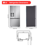 LG Standard-Depth 24.5-cu ft 3 -Door 33-in Wide Smart Compatible French Door Refrigerator with Dual Ice Maker with Water and Ice Dispenser ( PrintProof Stainless Steel ) ENERGY STAR Certified