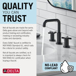 Delta Arvo Two Handle Widespread Bathroom Faucet in Matte Black, 35840LF-BL, MRSP: $357, FINAL PRICE: $ + TAX