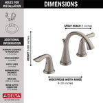 Delta Lahara Two Handle Widespread Bathroom Faucet in Stainless Steel, 3538-SSMPU-DST, MRSP: $250.35, FINAL PRICE: $119.99 + TAX