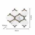 **PER PC** Waterjet Arabesque White Polished 10x13 Mosaic, LW0319018, 7.83sf, 9pcs, 33lbs, FINAL PRICE: $4.99/pc, $44.91/bx + Tax