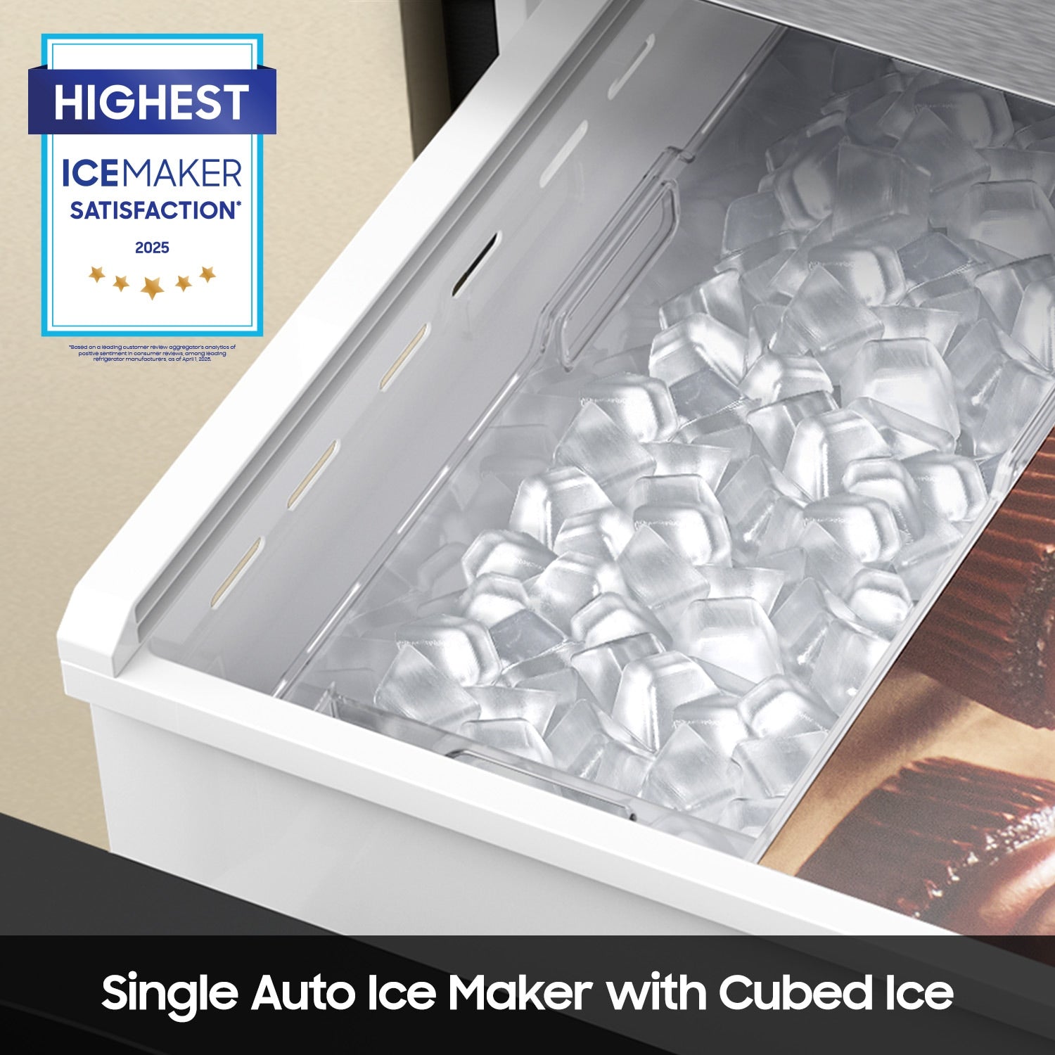 Samsung Bespoke Counter-Depth Inner Beverage Center 23-cu ft 4 -Door 36-in Wide with Ice Maker ( Fingerprint Resistant Stainless Steel ) ENERGY STAR Certified