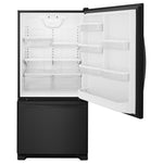 Whirlpool 18.7-cu ft Standard-Depth 30-in Wide Bottom-Freezer Refrigerator with Ice Maker ( Black ) ENERGY STAR Certified