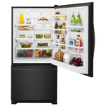 Whirlpool 18.7-cu ft Standard-Depth 30-in Wide Bottom-Freezer Refrigerator with Ice Maker ( Black ) ENERGY STAR Certified