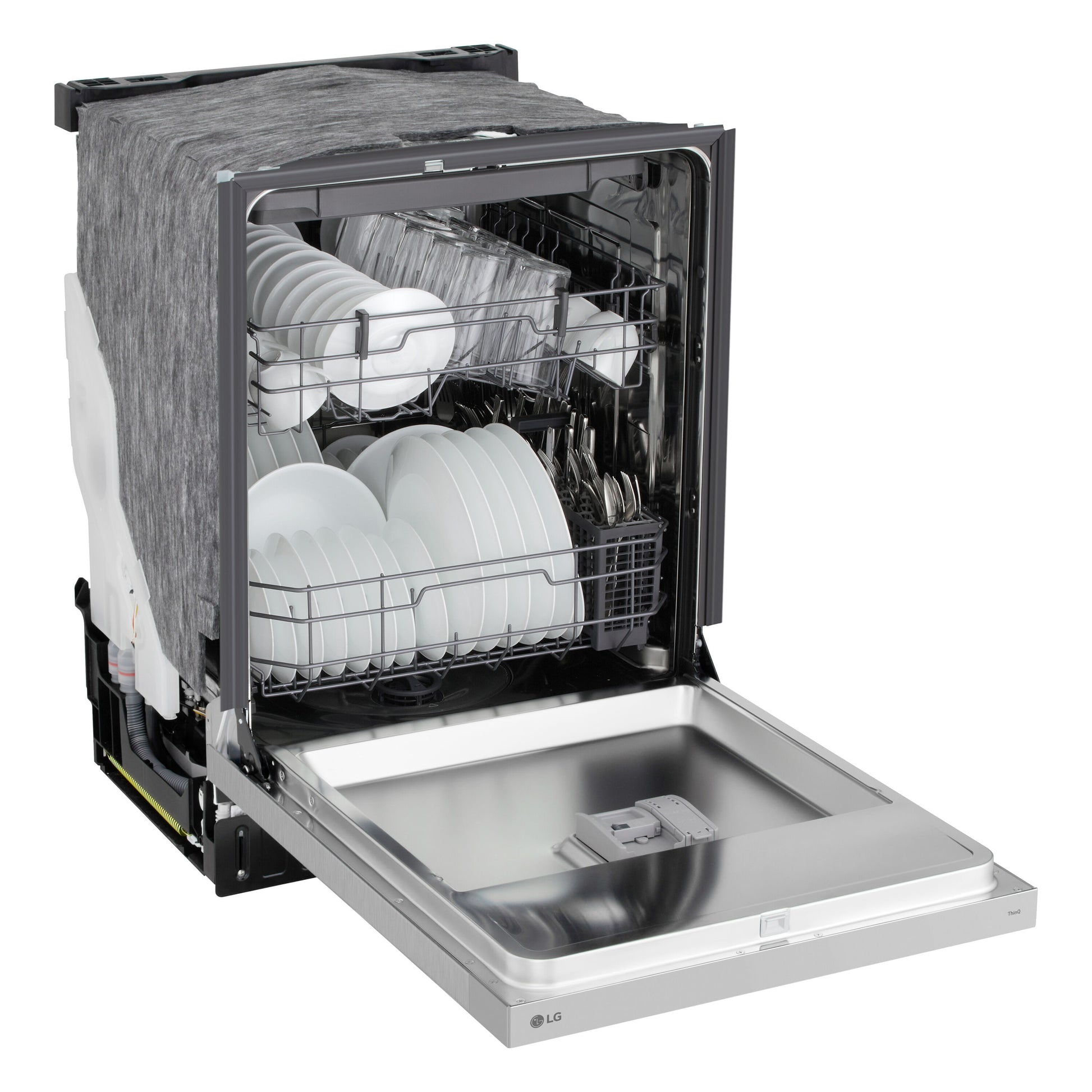 LG 24-in Front Control Built-in Dishwasher ( Printproof Stainless Steel ) With Third Rack,