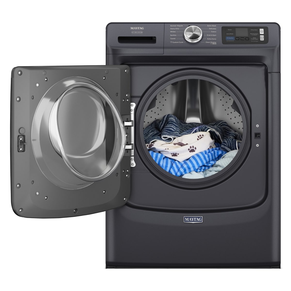 Maytag Pet Pro High Efficiency Stackable Large ( 5-cu ft ) Front Load Washer ( Midnight Steel )