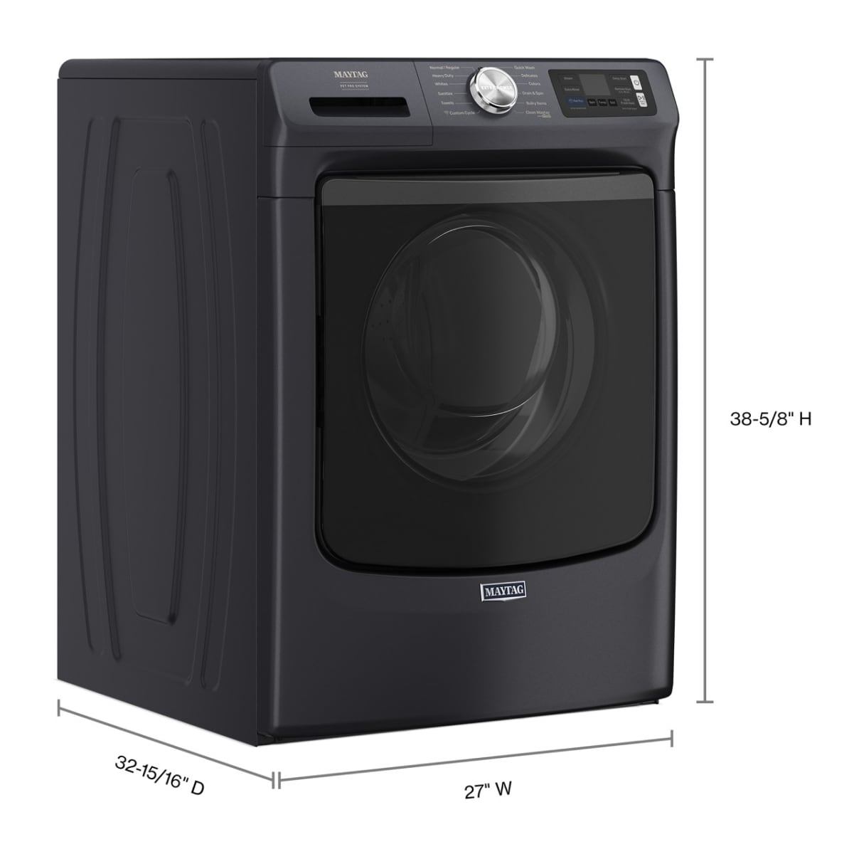 Maytag Pet Pro High Efficiency Stackable Large ( 5-cu ft ) Front Load Washer ( Midnight Steel )
