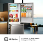 Hisense 17.2-cu ft Counter-Depth 32-in Wide Bottom-Freezer Refrigerator Fingerprint Resistant Stainless Steel ) ENERGY STAR Certified